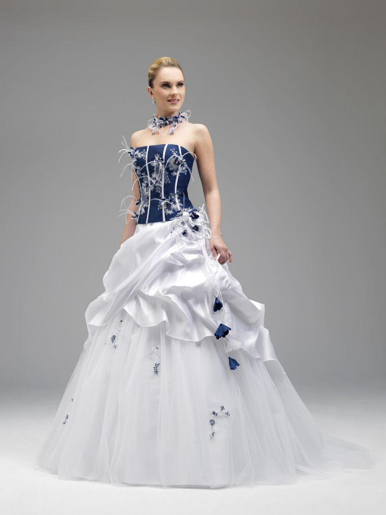 Royal Blue And White Wedding Dresses
 Discount Annie Couture 2014 Royal Blue And White Wedding
