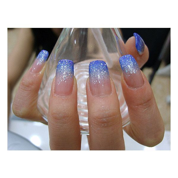 Royal Blue Glitter Nails
 Sparkly Blue Gra nt Nails found on Polyvore PERFECT