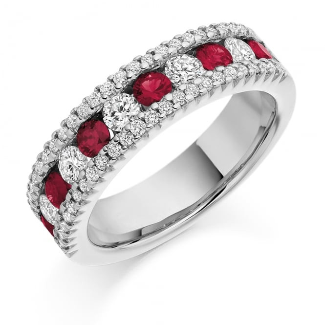Ruby Diamond Eternity Rings
 18ct White Gold 1 53ct Ruby & Diamond Eternity Ring