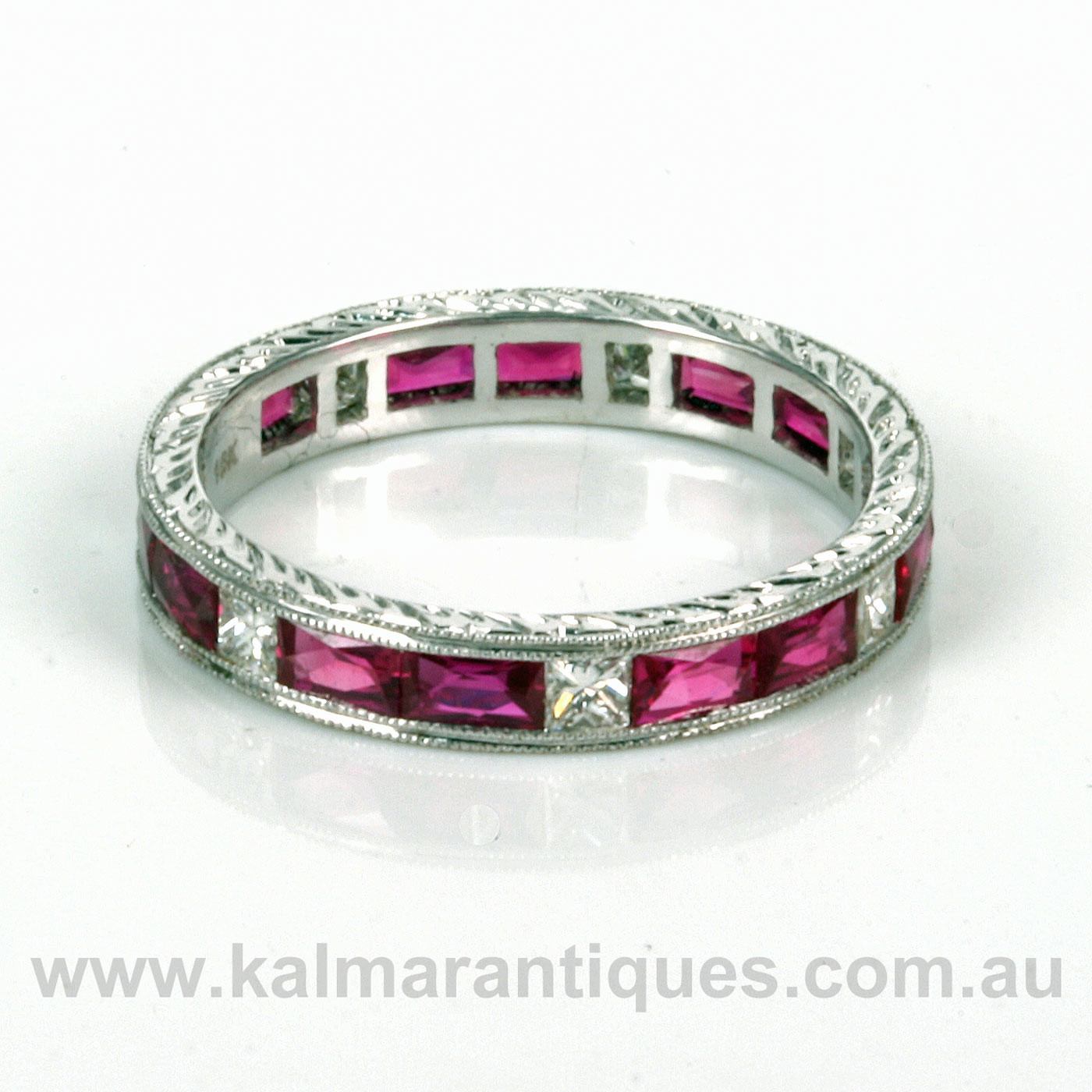 Ruby Diamond Eternity Rings
 18ct ruby and diamond eternity ring