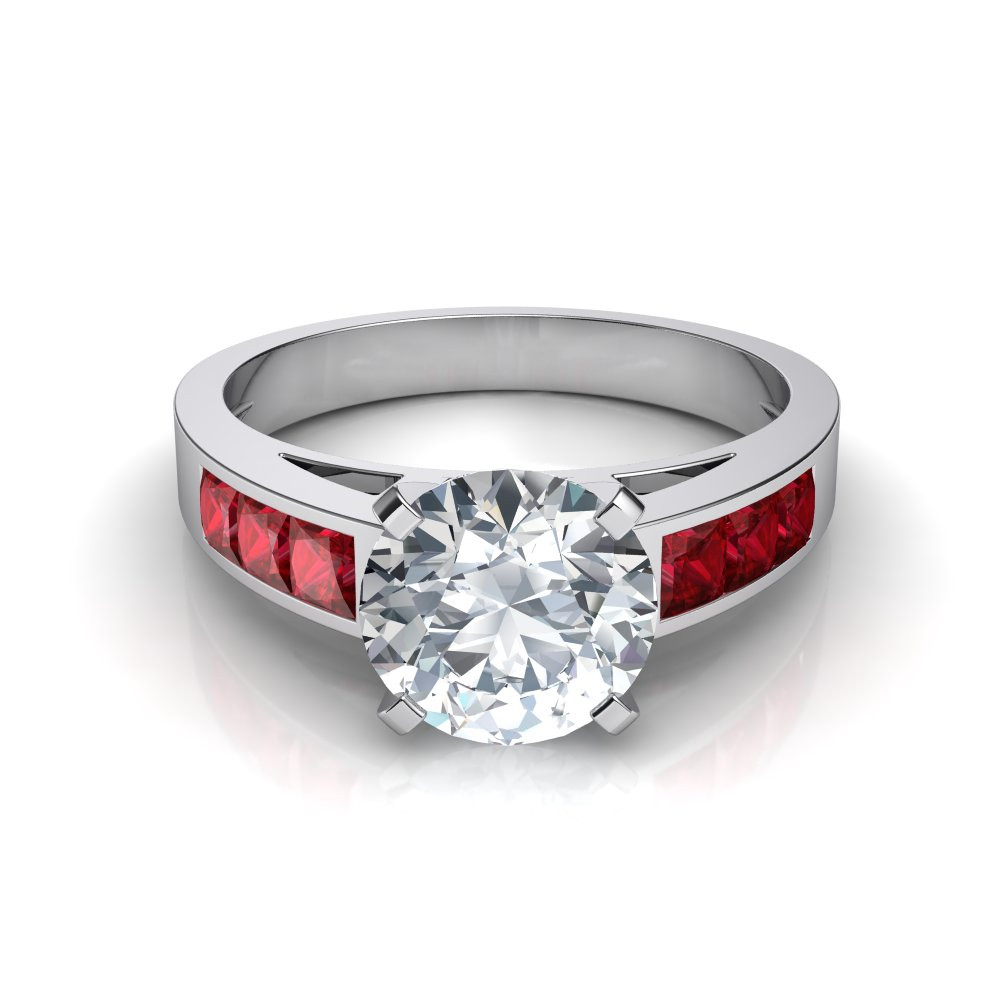 Ruby Wedding Ring Sets
 Ruby Channel Set Diamond Engagement Ring