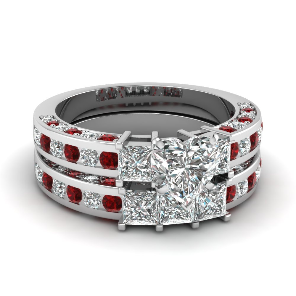 Ruby Wedding Ring Sets
 Latest Designs Ruby Wedding Ring Sets