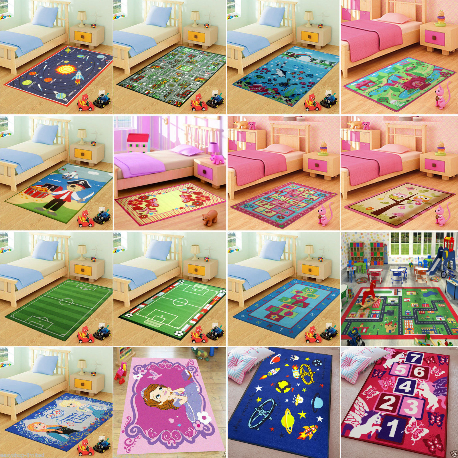Rugs For Kids Play Room
 Childrens Girls Boys Bedroom Playroom Floor Mat