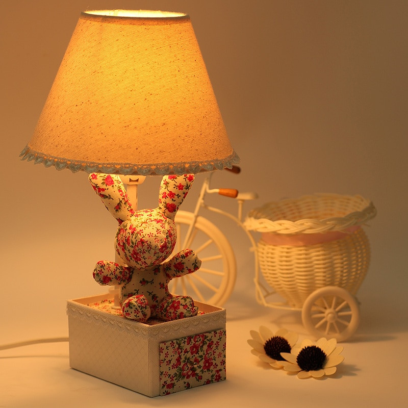 Rustic Bedroom Lamp
 Cloth cottage child room lamp bedroom bedside lamp rustic