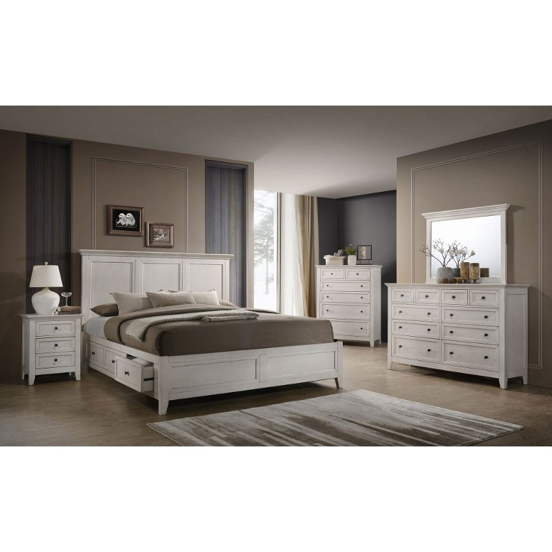Rustic Bedroom Set King
 Casual Classic Rustic White 4 Piece King Bedroom Set St