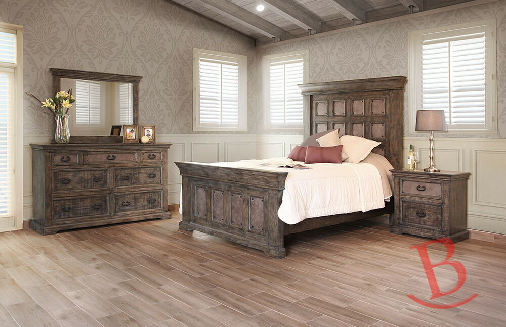 Rustic Bedroom Set King
 Murdok King Bedroom Set Hardwood Rustic Dresser Mirror