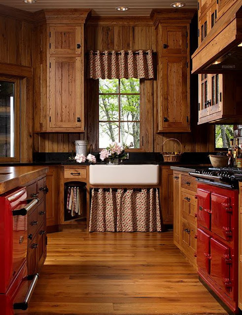 Rustic Country Kitchen
 Eye For Design Decorating With Skirted Kitchen Cabinets