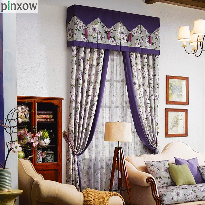 Rustic Curtains For Living Room
 Purple Rustic Country Curtains Bedroom Ready Made Window