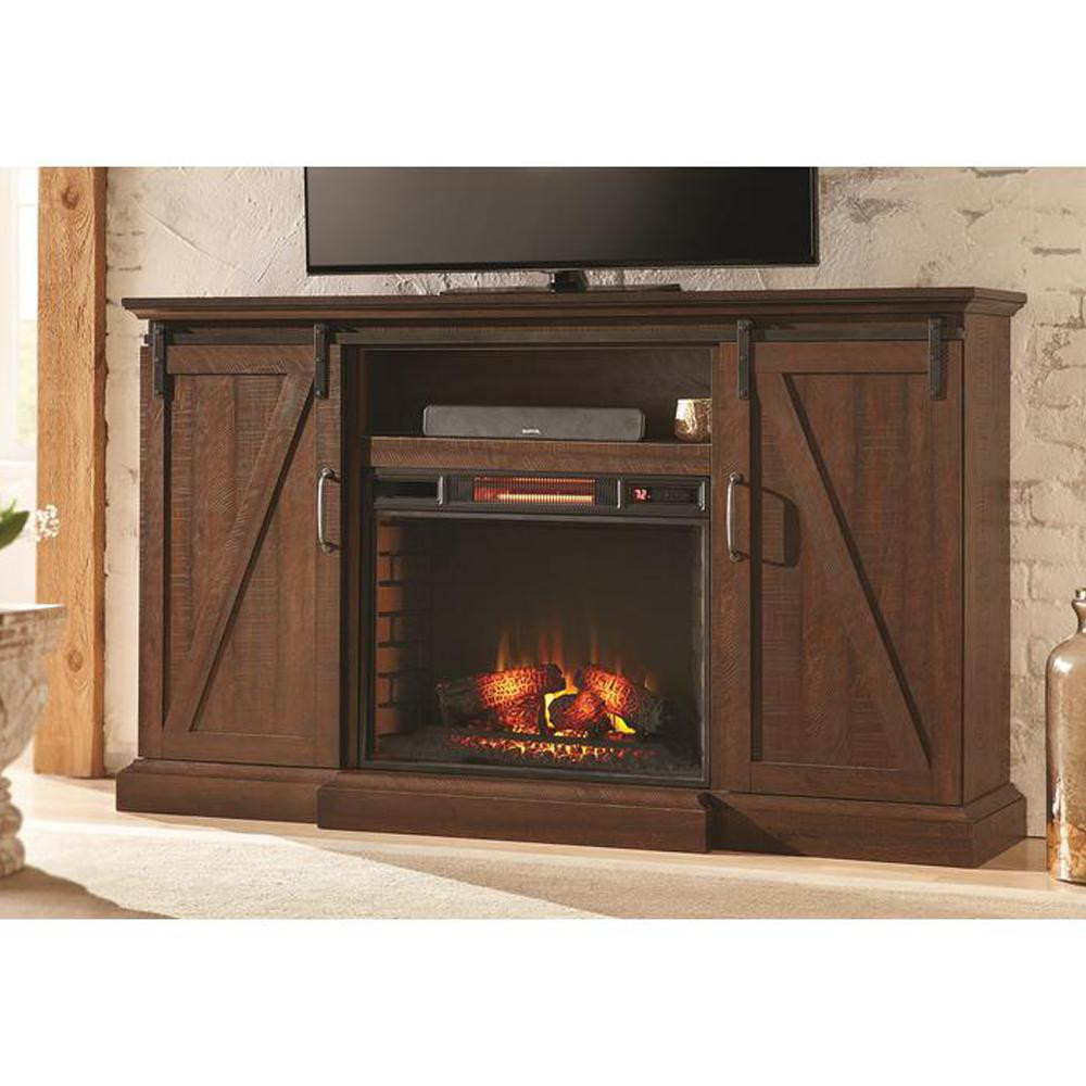 Rustic Electric Fireplace
 Home Decorators Collection Chestnut Hill 68 in Media
