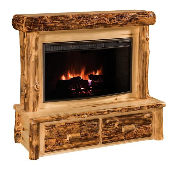 Rustic Electric Fireplace
 Rustic Log Electric Fireplace from DutchCrafters Amish