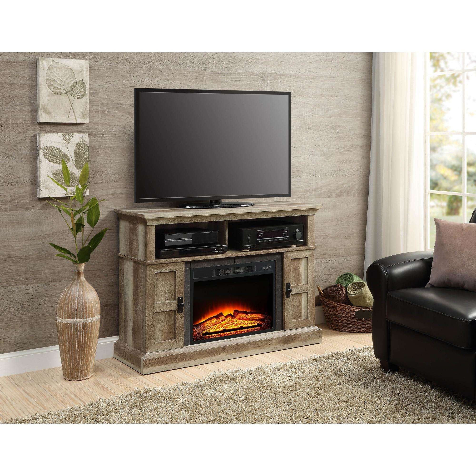 Rustic Electric Fireplace
 Weathered Rustic Electric Fireplace 55" TV Stand