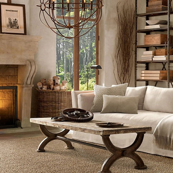 Rustic Industrial Living Room
 55 Airy And Cozy Rustic Living Room Designs DigsDigs
