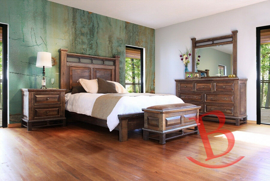 Rustic King Bedroom Sets
 Ripley King 5 Piece Bedroom Set Rustic Solid Wood Dresser