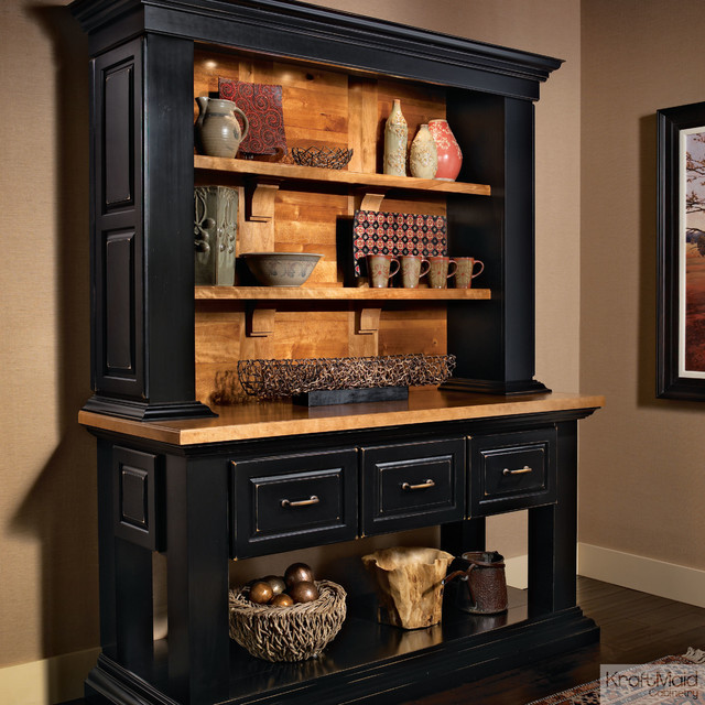 Rustic Kitchen Buffets
 KraftMaid Hutch in yx Rustic Kitchen Cabinetry