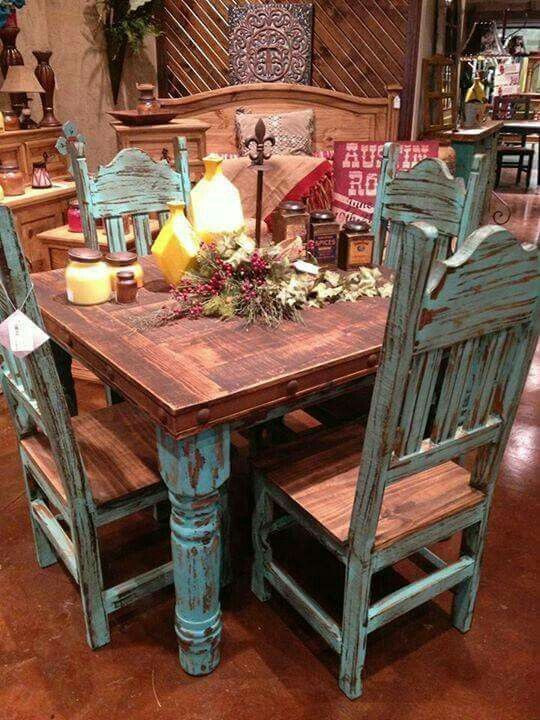 Rustic Kitchen Sets
 turquoise dining set
