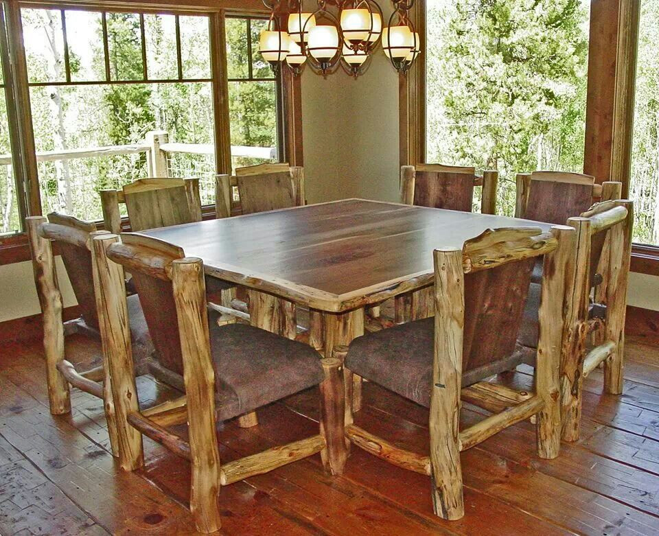 Rustic Kitchen Sets
 I love log furniture
