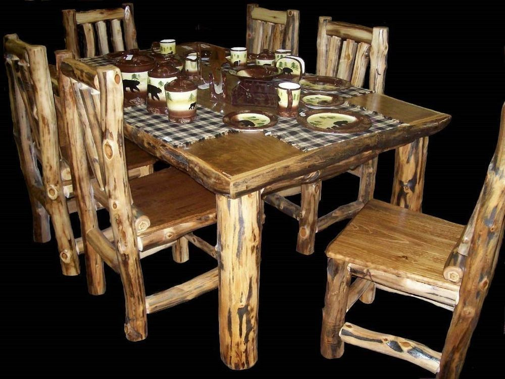 Rustic Kitchen Sets
 Rustic Kitchen Table Set Country Western Log Cabin Wood