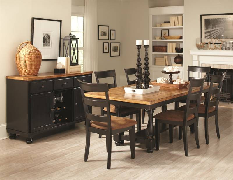 Rustic Kitchen Sets
 Dallas Designer Furniture Charlotte Black with Wood