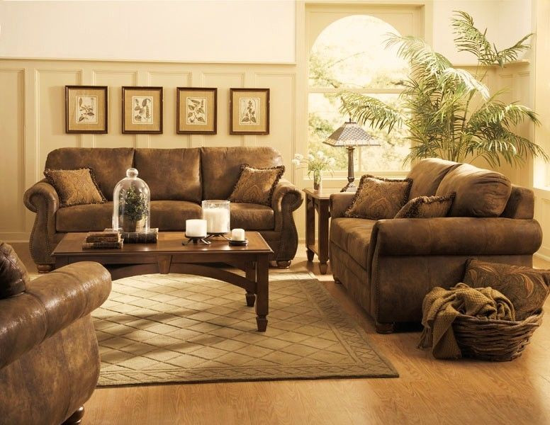 Rustic Living Room Set
 MUST HAVE THIS NOW Wrangler Rustic Brown Microfiber