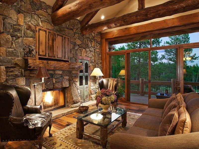 Rustic Living Room With Fireplace
 25 Sublime Rustic Living Room Design Ideas