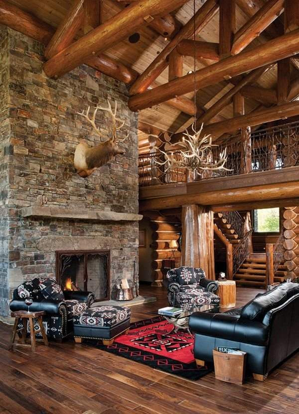 Rustic Living Rooms With Fireplace
 Log cabin homes exterior interior furniture and decor