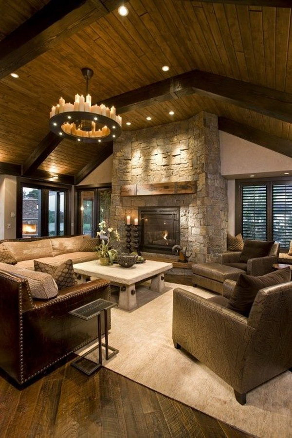 Rustic Living Rooms With Fireplace
 40 Beautiful Living Room Designs 2017