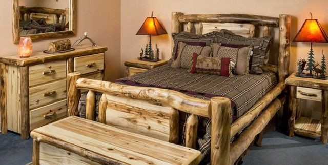 Rustic Log Bedroom Furniture
 How to Build a Log Bed – Tutorial