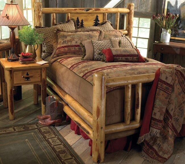 Rustic Log Bedroom Furniture
 Custom Rustic Bed Frame Country Western Bedroom Cabin