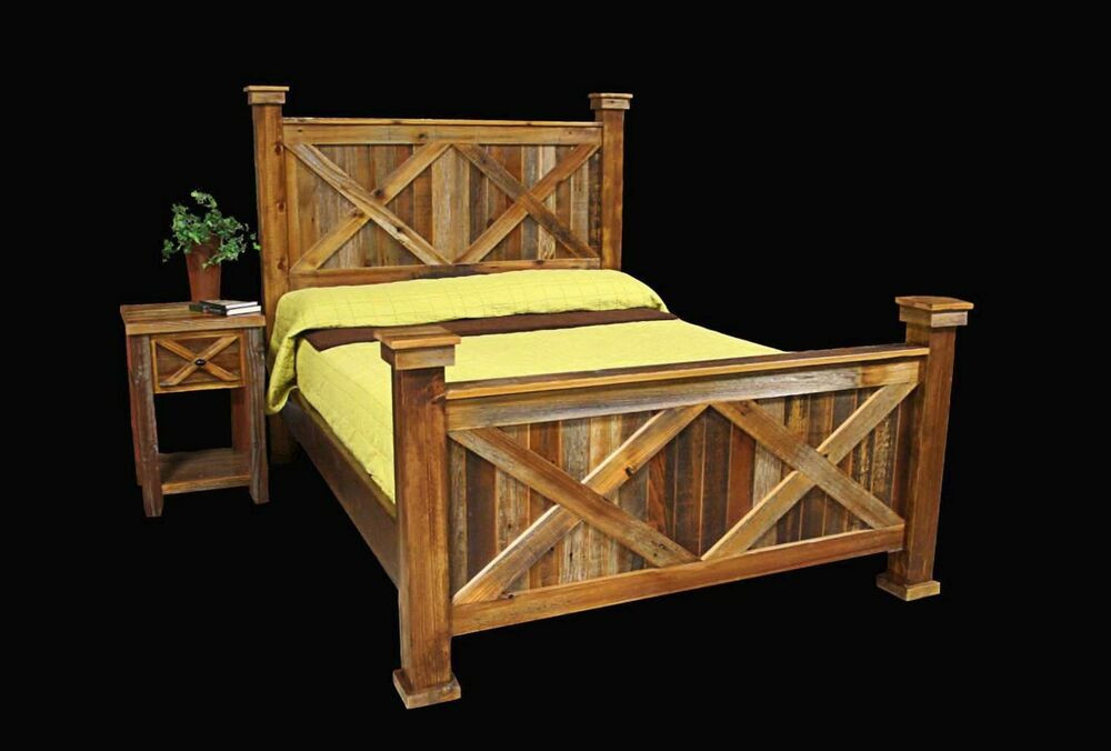 Rustic Log Bedroom Furniture
 Bed Frame & Nightstand Country Rustic Cabin Log Wood