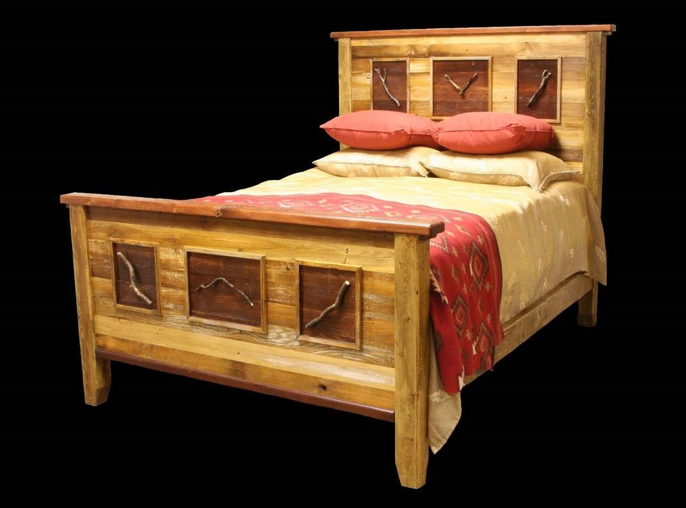 Rustic Log Bedroom Furniture
 Country Bed Frame Western Rustic Cabin Log Wood Bedroom