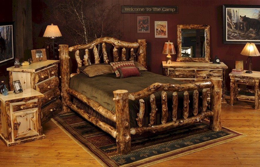 Rustic Log Bedroom Furniture
 Beartooth Pass Rustic Aspen Bed Rustic Aspen Log