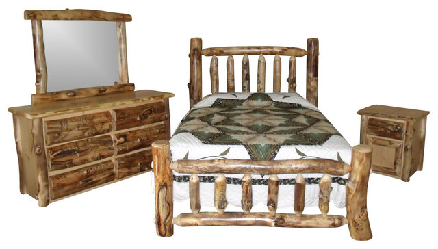 Rustic Log Bedroom Set
 Rustic Aspen Log King Bedroom Set Rustic Bedroom