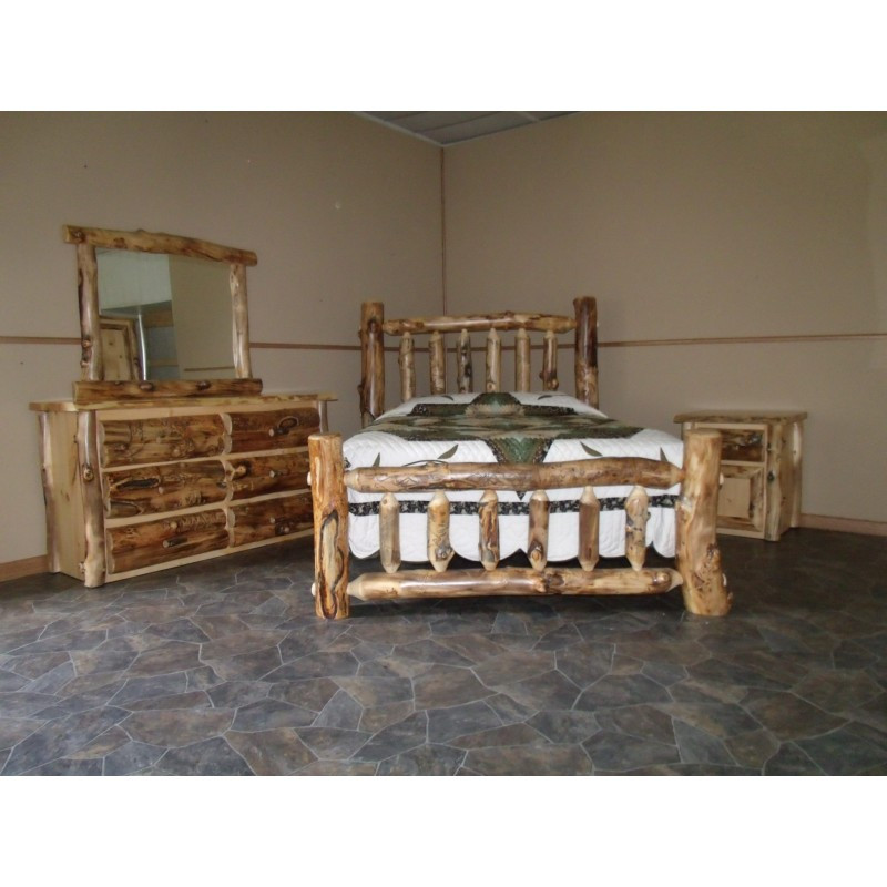 Rustic Log Bedroom Set
 Aspen log furniture