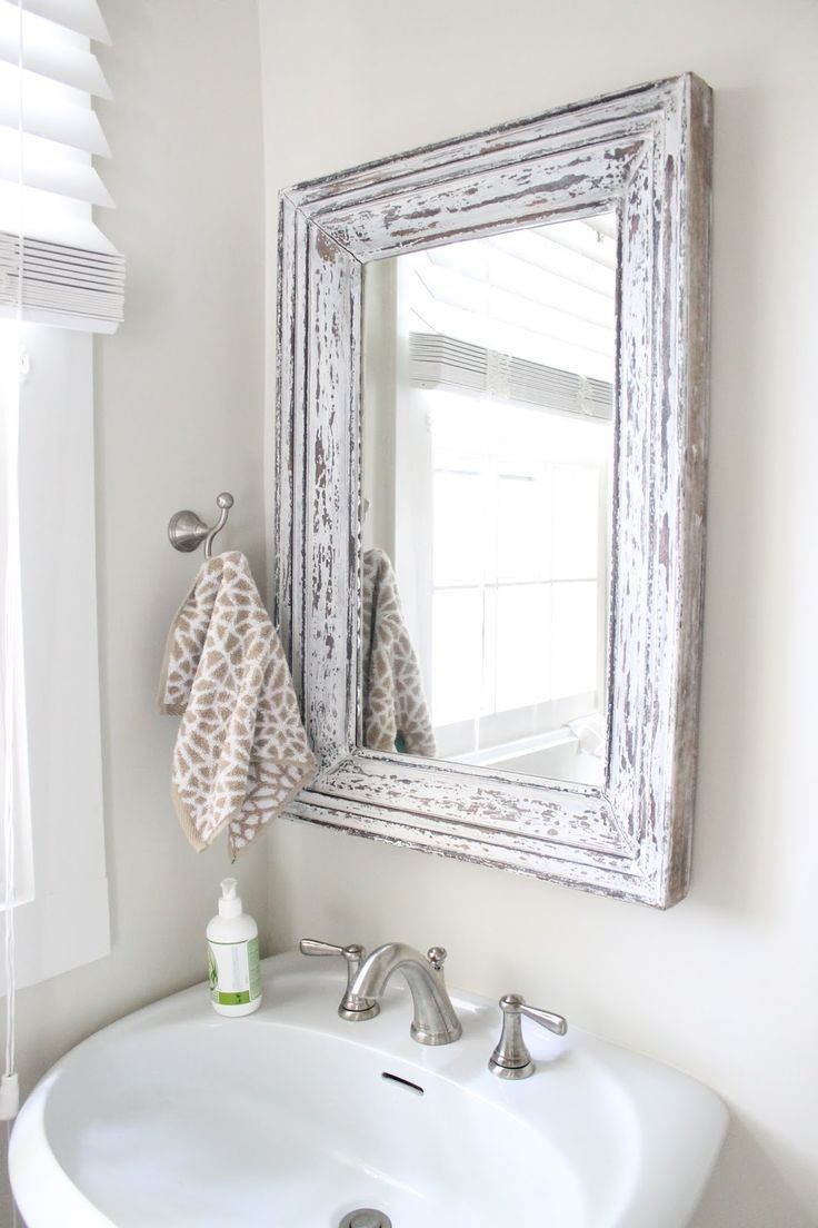 Rustic Mirror For Bathroom
 rustic bathroom mirror use molding and distress to frame