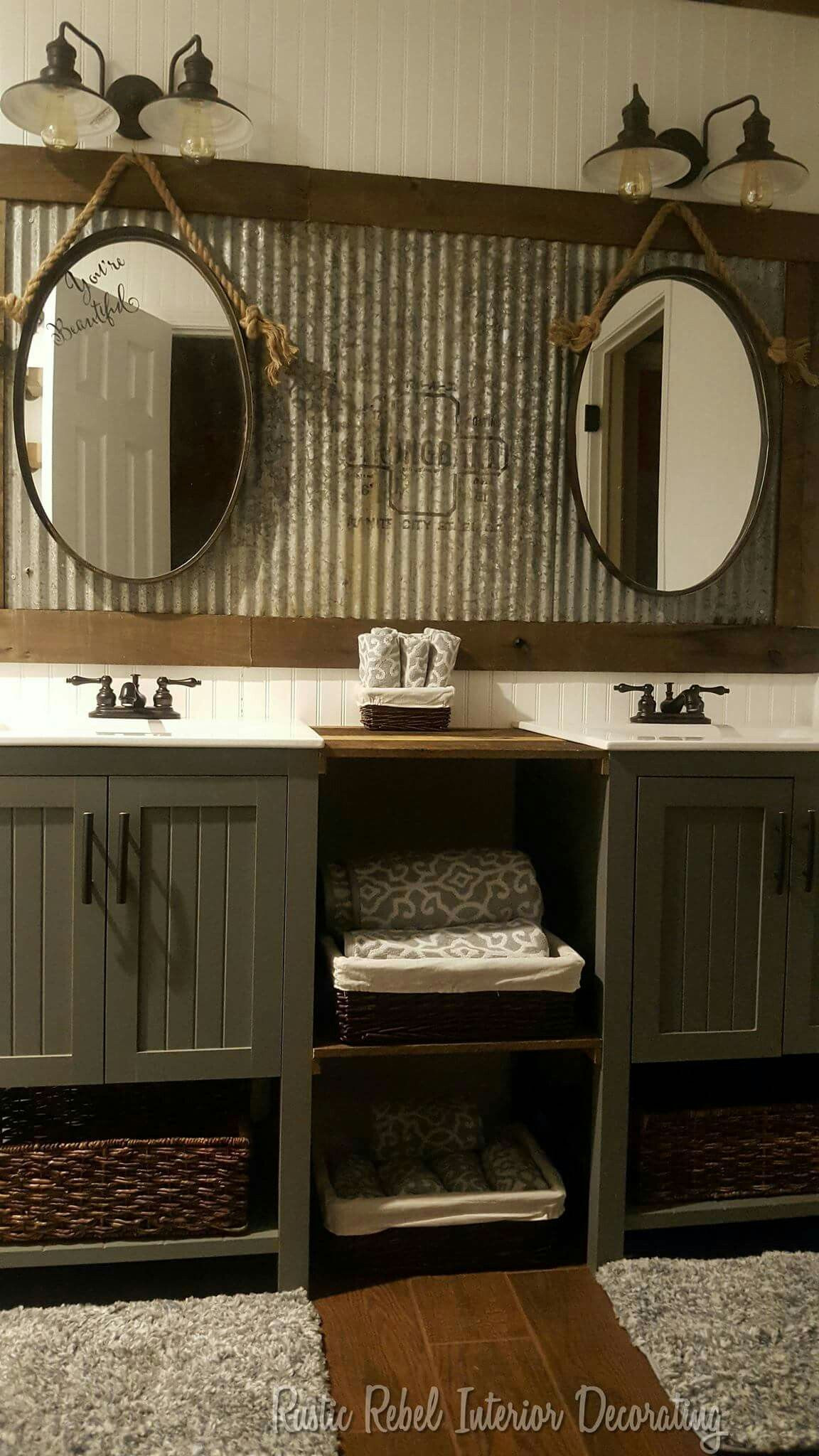 Rustic Mirror For Bathroom
 Corrugated tin bathroom mirror vanity bathroom mirror