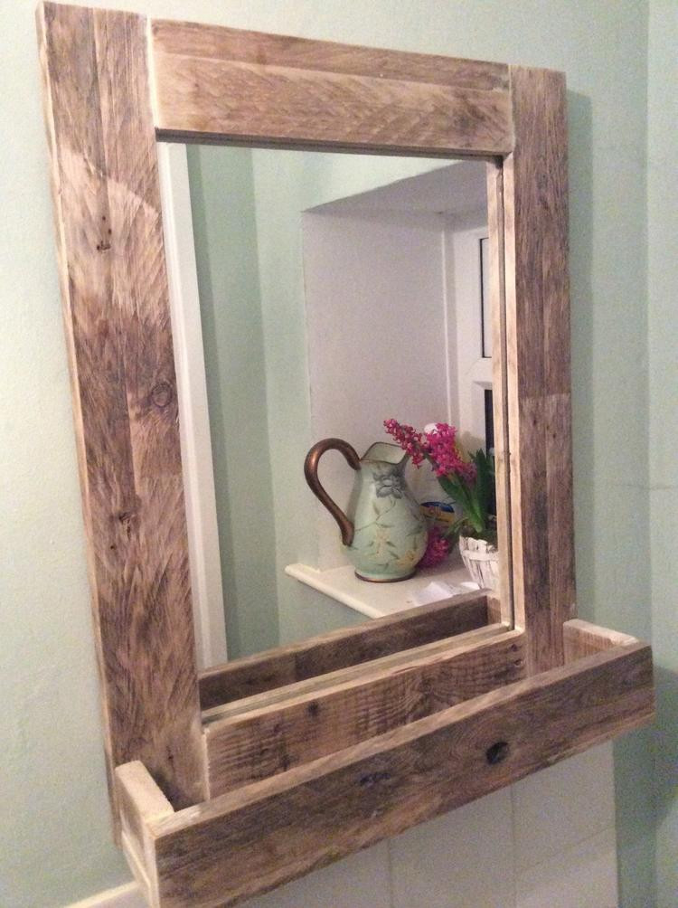 Rustic Mirror For Bathroom
 Rustic Bathroom Mirror made from reclaimed pallet by