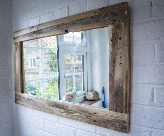Rustic Mirror For Bathroom
 Rustic Mirror made from reclaimed Pallet Wood