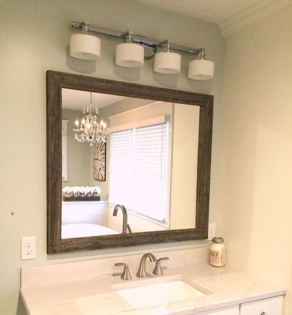 Rustic Mirror For Bathroom
 Rustic Reclaimed Wood Mirror Home Decor Bathroom or