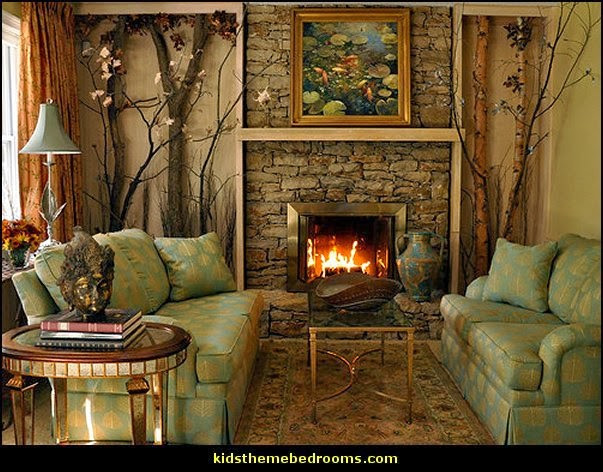 Rustic Themed Living Room
 Decorating theme bedrooms Maries Manor log cabin