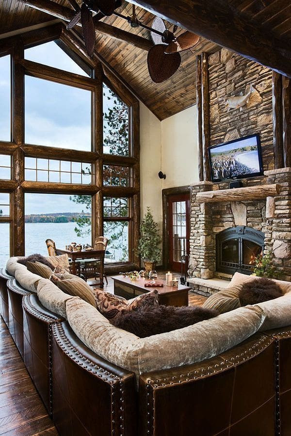 Rustic Themed Living Room
 47 Extremely cozy and rustic cabin style living rooms