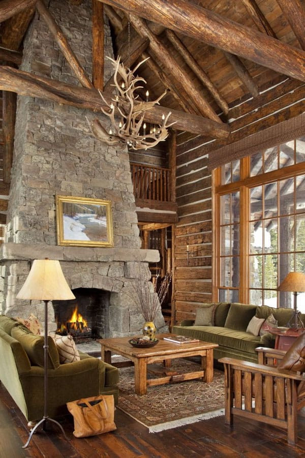 Rustic Themed Living Room
 47 Extremely cozy and rustic cabin style living rooms
