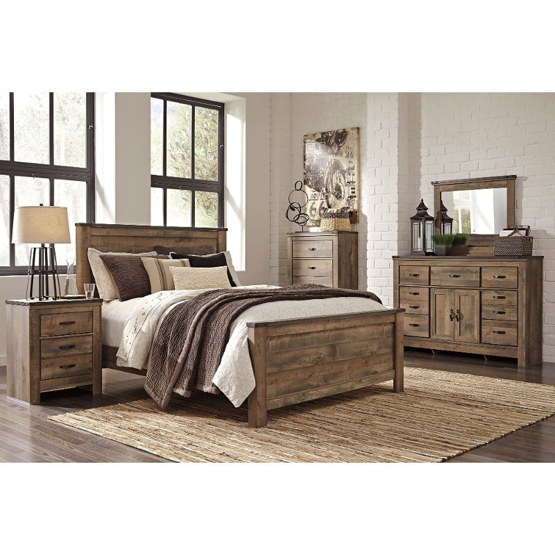Rustic White Bedroom Set
 Contemporary Rustic Oak 4 Piece King Bedroom Set Trinell
