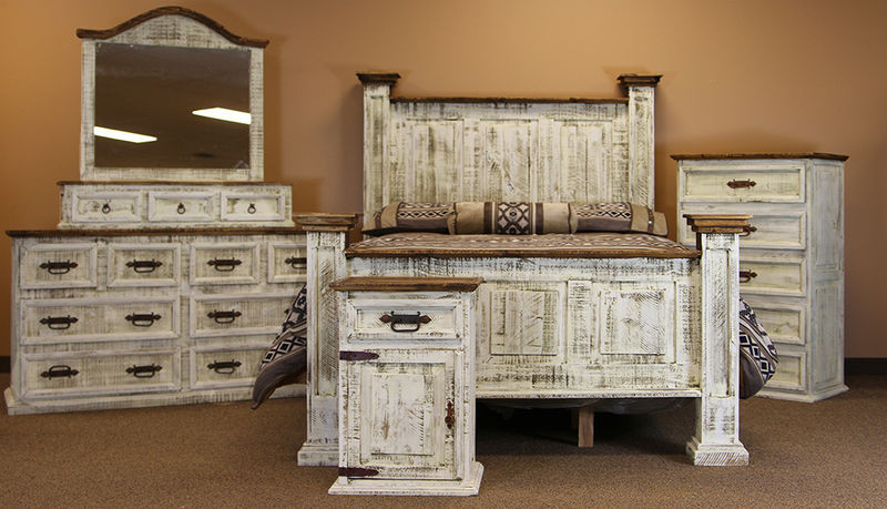Rustic White Bedroom Set
 Dallas Designer Furniture