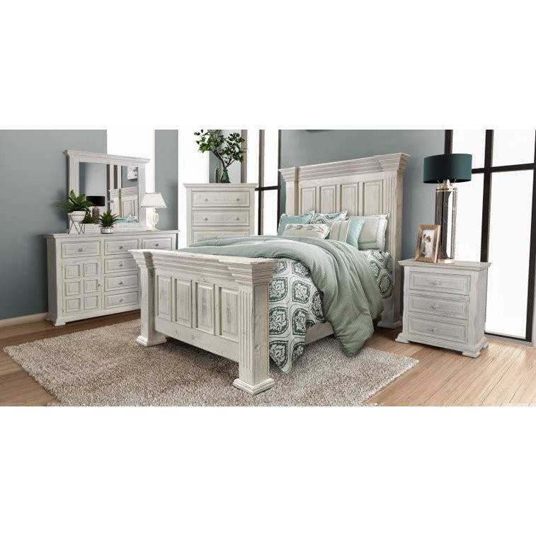 Rustic White Bedroom Set
 Rustic White 4 Piece King Bedroom Set Marquis