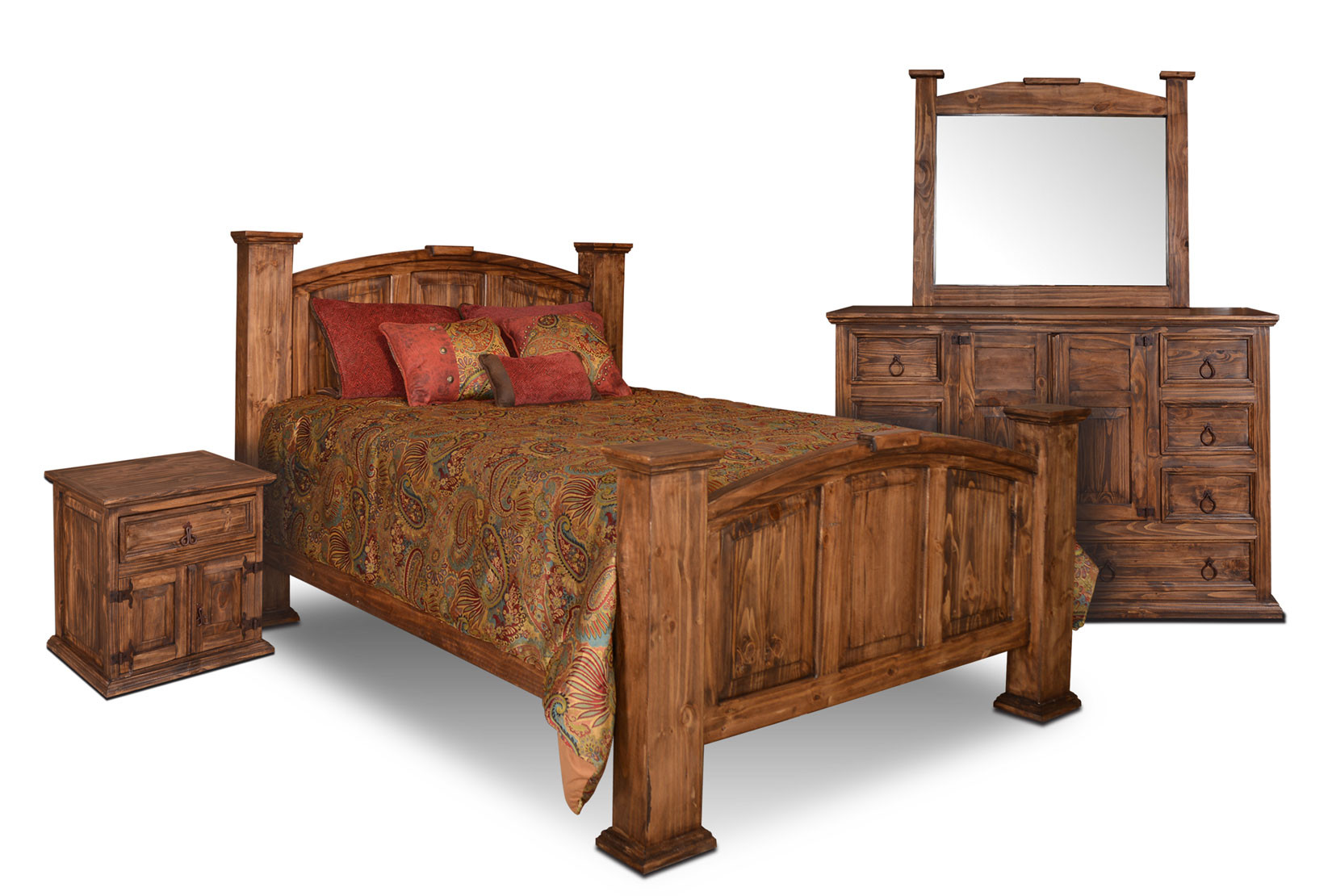 Rustic Wood Bedroom Furniture
 Rustic Bedroom Set Pine Wood Bedroom Set 4 Piece Bedroom Set