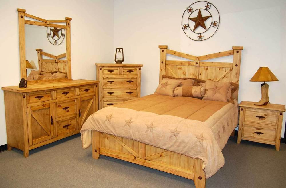 Rustic Wood Bedroom Furniture
 Rustic Santa Fe Bedroom Set Queen Real Wood Western Cabin