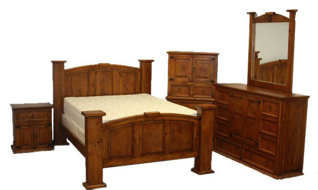 Rustic Wood Bedroom Set
 Rustic Medium Brown Bedroom Set Queen Size Bed Real Wood