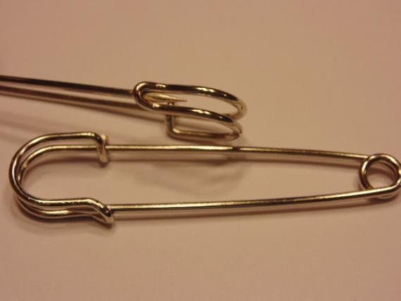 Safety Pins
 2 large safety pins 3 inch