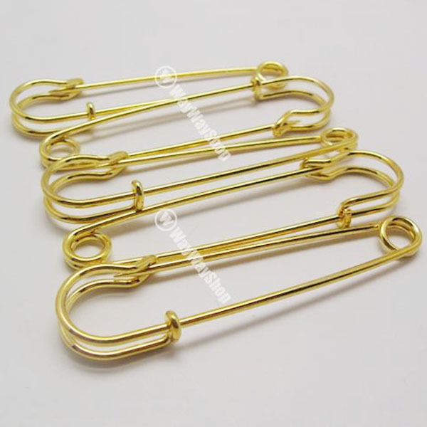 Safety Pins
 10 LARGE OVERSIZED METAL 2 1 2 " RUST Gold SAFETY PINS