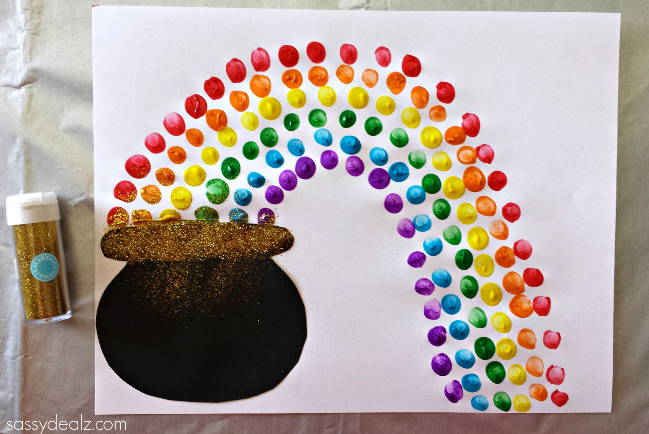 Saint Patrick Day Arts And Crafts
 Fingerprint Rainbow Pot of Gold Craft For St Patrick s
